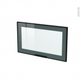 Façade noire alu vitrée - Porte N°10 - Sans poignée - L60 x H35 cm - SOKLEO