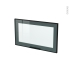 #Façade noire alu vitrée Porte N°10 <br />Avec poignée, L60 x H35 cm, SOKLEO 