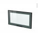 Façade noire alu vitrée - Porte N°10 - Avec poignée - L60 x H35 cm - SOKLEO