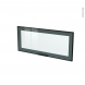Façade noire alu vitrée - Porte N°11 - Sans poignée - L80 x H35 cm - SOKLEO