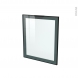 Façade noire alu vitrée - Porte N°21 - Sans poignée - L60 x H70 cm - SOKLEO
