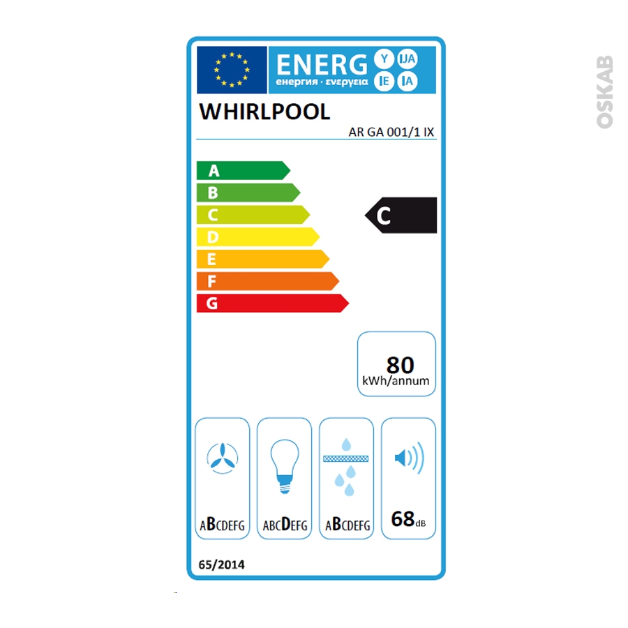 fiche energetique hotte decorative 60cm whirlpool arga001 1ix oskab