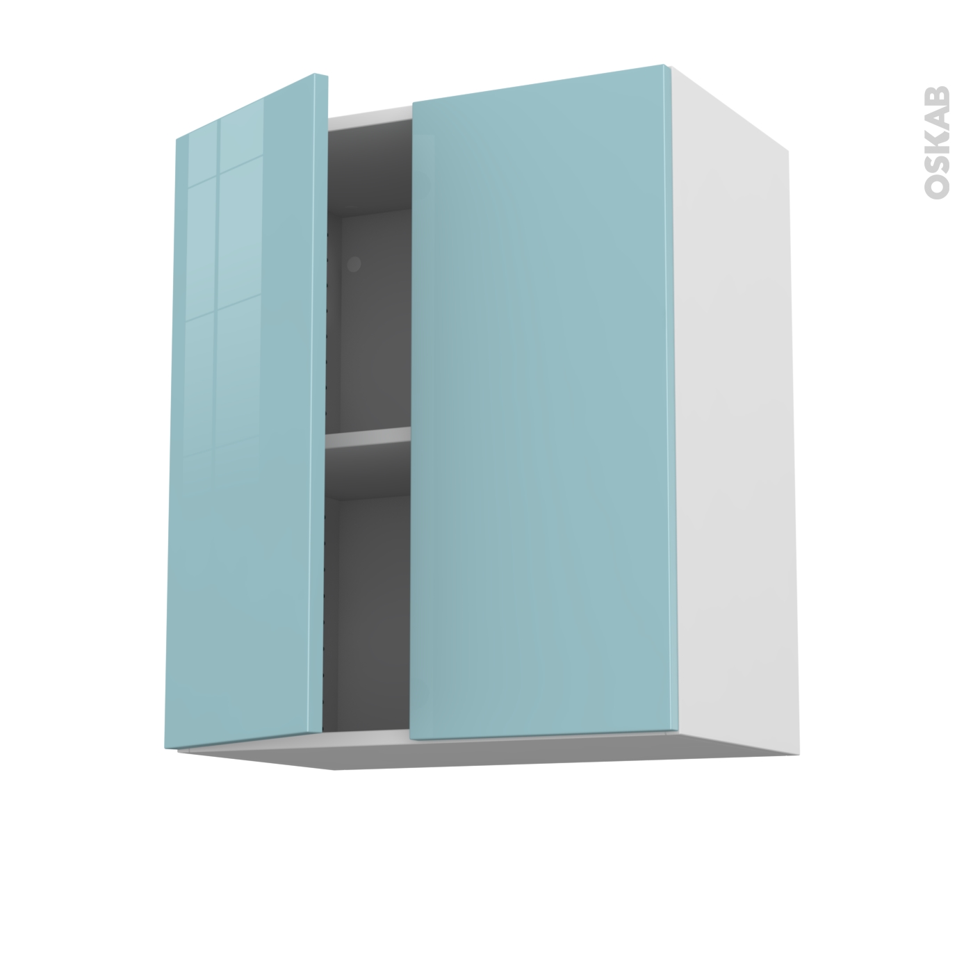 Meuble de cuisine Haut ouvrant KERIA Bleu 2 portes L60 x H70 x P37 cm