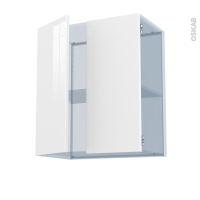 BORA Blanc - Kit Rénovation 18 - Meuble haut ouvrant H70 - 2 portes - L60 x H70 x P37.5 cm