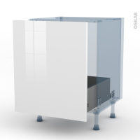 BORA Blanc - Kit Rénovation 18 - Meuble sous-évier  - 1 porte coulissante - L60xH70xP60