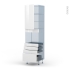 #BORA Blanc Kit Rénovation 18 <br />Colonne Four niche 45 N°2459 , 1 porte 4 tiroirs, L60 x H217 x P60 cm 