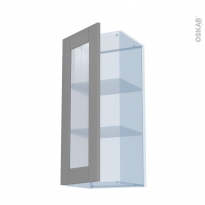 FILIPEN Gris - Kit Rénovation 18 - Meuble haut vitré cuisine - L40 x H92 x P37,5 cm