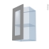 #FILIPEN Gris Kit Rénovation 18 <br />Meuble haut vitré cuisine, 1 porte, L40 x H70 x P37,5 cm 