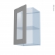 FILIPEN Gris - Kit Rénovation 18 - Meuble haut vitré cuisine - 1 porte - L40 x H70 x P37,5 cm