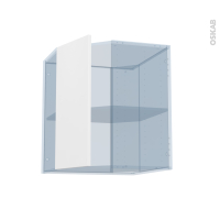 HELIA Blanc - Kit Rénovation 18 - Meuble angle haut - 1 porte N°77 L32 - L60 x H70 x P37,5 cm