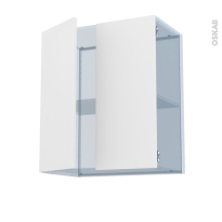 HELIA Blanc - Kit Rénovation 18 - Meuble haut ouvrant H70 - 2 portes - L60xH70xP37,5