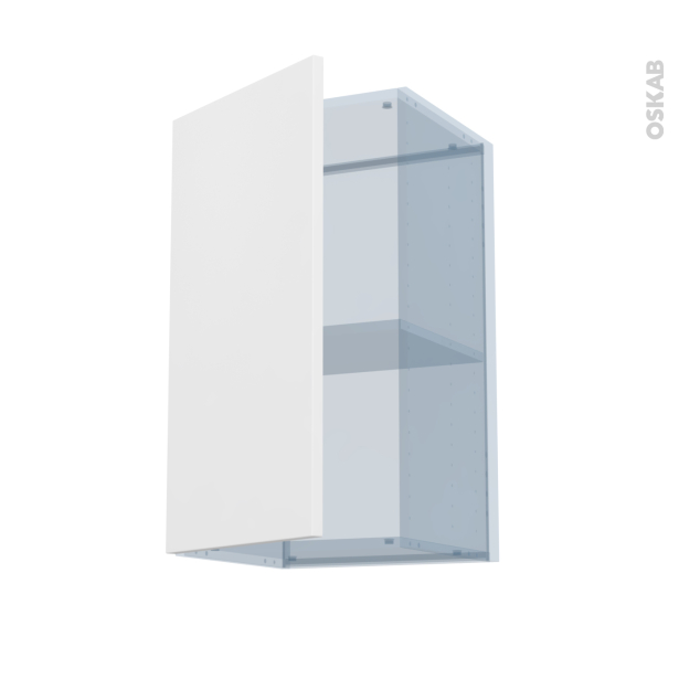 HELIA Blanc Kit Rénovation 18 <br />Meuble haut ouvrant H70 , 1 porte, L40 x H70 x P37,5 cm 