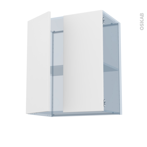 HELIA Blanc Kit Rénovation 18 <br />Meuble haut ouvrant H70, 2 portes, L60 x H70 x P37,5 cm 