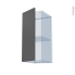 #HELIA Gris Kit Rénovation 18 <br />Meuble haut ouvrant H70 , 1 porte, L30 x H70 x P37,5 cm 