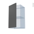 #HELIA Gris Kit Rénovation 18 <br />Meuble haut ouvrant H70 , 1 porte, L40 x H70 x P37,5 cm 