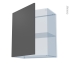 #HELIA Gris Kit Rénovation 18 <br />Meuble haut ouvrant H70 , 1 porte, L60 x H70 x P37,5 cm 