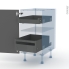 #HELIA Gris Kit Rénovation 18 <br />Meuble bas, 2 tiroirs à l'anglaise, L40 x H70 x P60 cm 