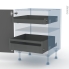 #HELIA Gris Kit Rénovation 18 <br />Meuble bas, 2 tiroirs à l'anglaise, L60 x H70 x P60 cm 