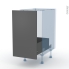 #HELIA Gris Kit Rénovation 18 <br />Meuble sous-évier , 1 porte coulissante, L40 x H70 x P60 cm 