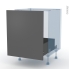 #HELIA Gris Kit Rénovation 18 <br />Meuble sous-évier , 1 porte coulissante, L60 x H70 x P60 cm 