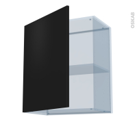 HELIA Noir - Kit Rénovation 18 - Meuble haut ouvrant H70  - 1 porte - L60 x H70 x P37,5 cm