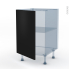 #HELIA Noir Kit Rénovation 18 <br />Meuble sous-évier , 1 porte, L50 x H70 x P60 cm 