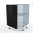 #HELIA Noir Kit Rénovation 18 <br />Meuble sous-évier , 1 porte, L60 x H70 x P60 cm 