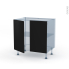 #HELIA Noir Kit Rénovation 18 <br />Meuble sous-évier , 2 portes, L80 x H70 x P60 cm 