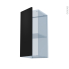 #HELIA Noir Kit Rénovation 18 <br />Meuble haut ouvrant H70 , 1 porte, L30 x H70 x P37,5 cm 