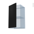 #HELIA Noir Kit Rénovation 18 <br />Meuble haut ouvrant H70 , 1 porte, L40 x H70 x P37,5 cm 