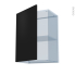 #HELIA Noir Kit Rénovation 18 <br />Meuble haut ouvrant H70 , 1 porte, L50 x H70 x P37,5 cm 