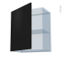 #HELIA Noir Kit Rénovation 18 <br />Meuble haut ouvrant H70 , 1 porte, L60 x H70 x P37,5 cm 