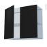 #HELIA Noir Kit Rénovation 18 <br />Meuble haut ouvrant H70 , 2 portes, L80 x H70 x P37,5 cm 