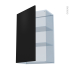 #HELIA Noir Kit Rénovation 18 <br />Meuble haut ouvrant H92 , 1 porte, L60 x H92 x P37,5 cm 