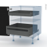 #HELIA Noir Kit Rénovation 18 <br />Meuble bas, 2 tiroirs à l'anglaise, L60 x H70 x P60 cm 