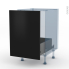 #HELIA Noir Kit Rénovation 18 <br />Meuble sous-évier , 1 porte coulissante, L50 x H70 x P60 cm 