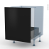 #HELIA Noir Kit Rénovation 18 <br />Meuble sous-évier , 1 porte coulissante, L60 x H70 x P60 cm 