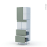 #HELIA Vert Kit Rénovation 18 <br />Colonne Four niche 45 N°2157 , 1 porte 2 casseroliers, L60 x H195 x P60 cm 