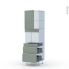 #HELIA Vert Kit Rénovation 18 <br />Colonne Four niche 45 N°2158 , 1 porte 3 tiroirs, L60 x H195 x P60 cm 