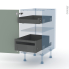#HELIA Vert Kit Rénovation 18 <br />Meuble bas, 2 tiroirs à l'anglaise, L40 x H70 x P60 cm 