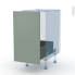 #HELIA Vert Kit Rénovation 18 <br />Meuble sous-évier , 1 porte coulissante, L40 x H70 x P60 cm 