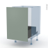 #HELIA Vert Kit Rénovation 18 <br />Meuble sous-évier , 1 porte coulissante, L50 x H70 x P60 cm 