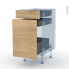 #HOSTA Chêne prestige Kit Rénovation 18 <br />Meuble range épice, 3 tiroirs, L40 x H70 x P60 cm 
