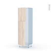 IKORO Chêne Clair - Kit Rénovation 18 - Armoire frigo N°2721  - 2 portes - L60 x H195 x P60 cm