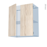 IKORO Chêne Clair - Kit Rénovation 18 - Meuble haut ouvrant H70 - 2 portes - L60 x H70 x P37,5 cm