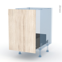 IKORO Chêne Clair - Kit Rénovation 18 - Meuble sous-évier  - 1 porte coulissante - L50 x H70 x P60 cm