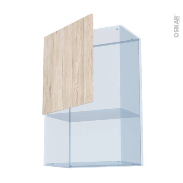 IKORO Chêne Clair Kit Rénovation 18 <br />Meuble haut MO niche 36/38 , 1 porte, L60 x H92 x P37,5 cm 