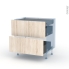 #IKORO Chêne Clair Kit Rénovation 18 <br />Meuble casserolier, 2 tiroirs, 1 tiroir anglaise, L80 x H70 x P60 cm 