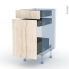 #IKORO Chêne Clair Kit Rénovation 18 <br />Meuble range épice, 3 tiroirs, L40 x H70 x P60 cm 