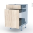 #IKORO Chêne Clair Kit Rénovation 18 <br />Meuble range épice, 3 tiroirs, L50 x H70 x P60 cm 
